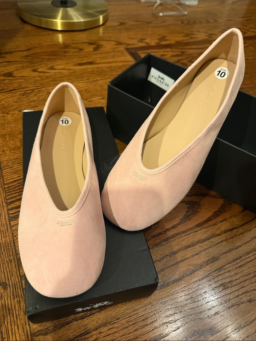Coach Pink Houston Suede Slip-On Ballet Flats size 10 nwt